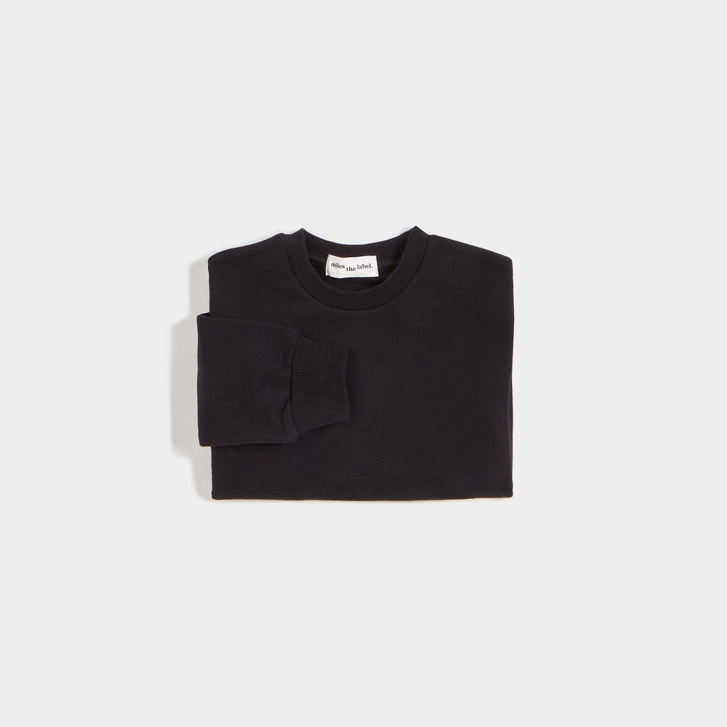 Miles Basics Pure Black Baby Sweatshirt