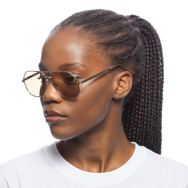 Aire Cosmos Sunglasses | Gold Tan Tint – Early Bird & Worm display picture 1