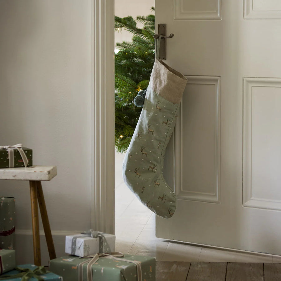 Cotton Christmas Stocking | Stags