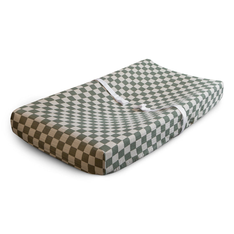 Muslin Mini Crib Sheet | Olive Check