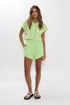 Collared Cotton Top + Shorts Set