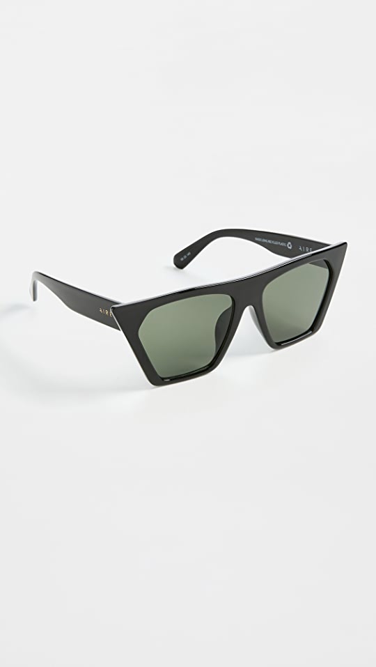 Aire Quasar Sunglasses | Black/Green Mono