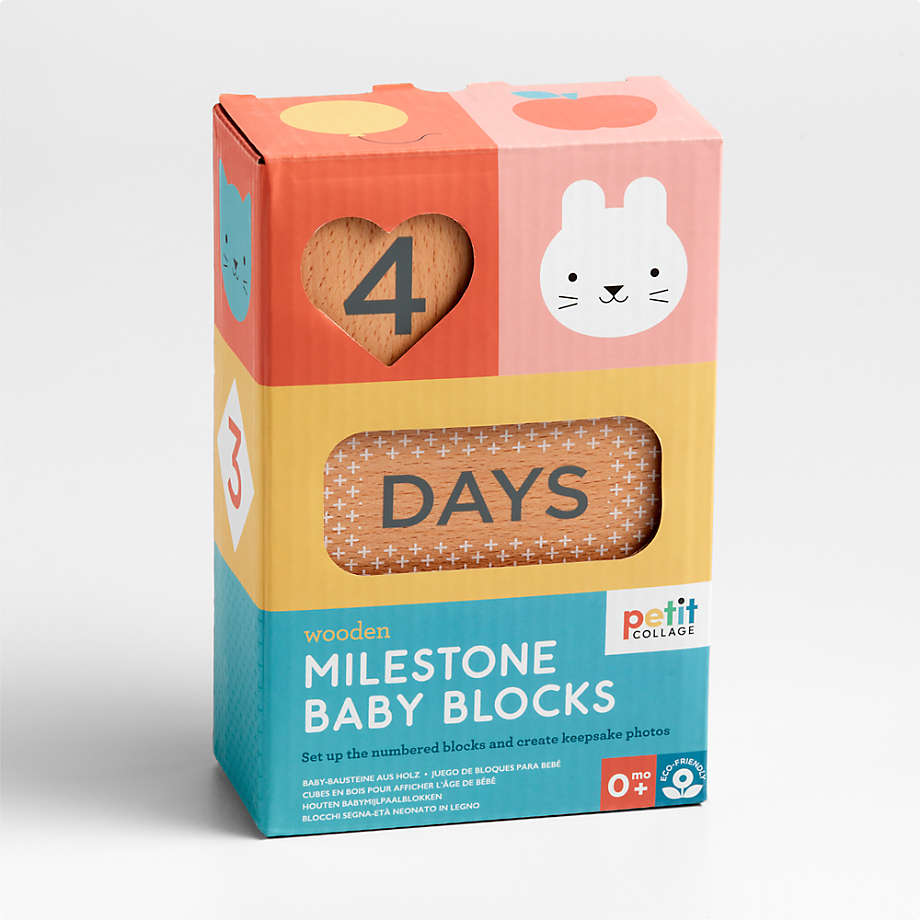 Wooden Milestone Baby Blocks