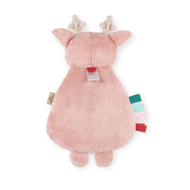 ITZY RITZY Lovey Holiday Pink Reindeer Plush + Teether Toy