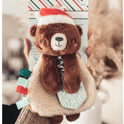ITZY RITZY Lovey Holiday Bear Plush + Teether Toy