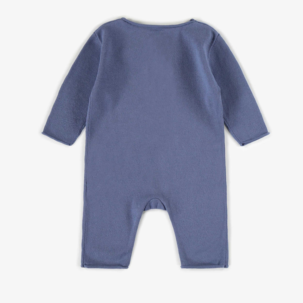 Blue Summer Knit Baby Romper