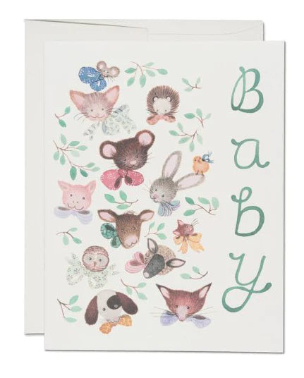 Red Cap Cards | Pink Noses baby Card