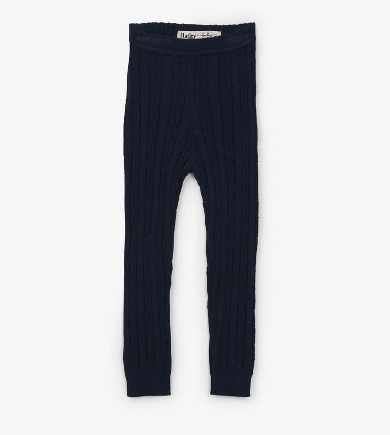 Cable Knit Baby Leggings | Navy