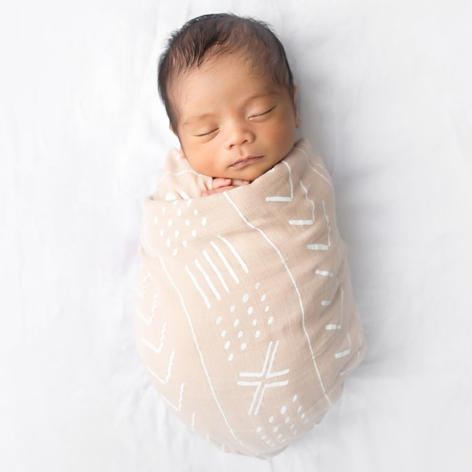 Luxe Muslin Swaddle | Almond Mudcloth