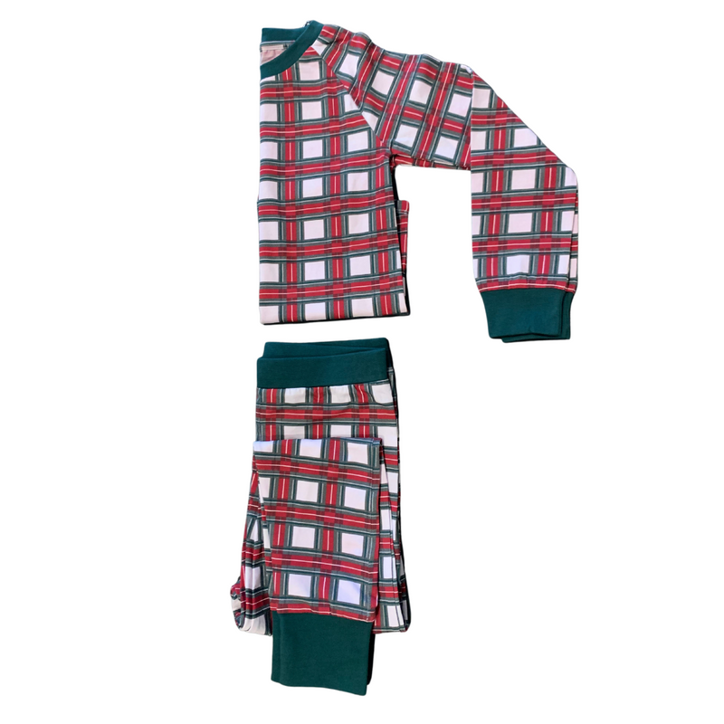 White Tartan Kids Pajama Set