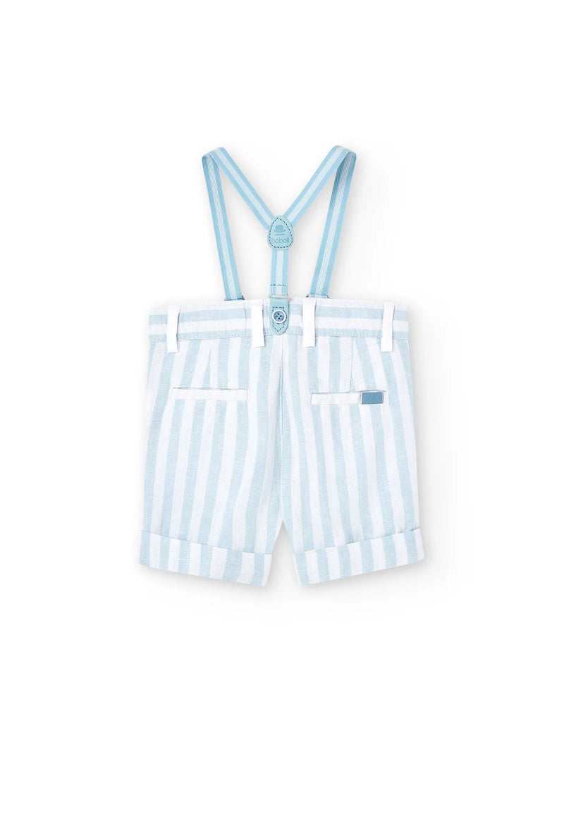 Linen Stripe Bermuda Shorts