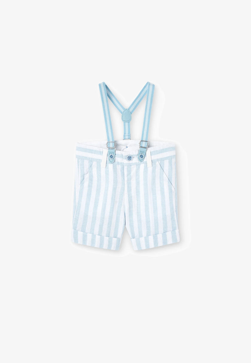 Linen Stripe Bermuda Shorts