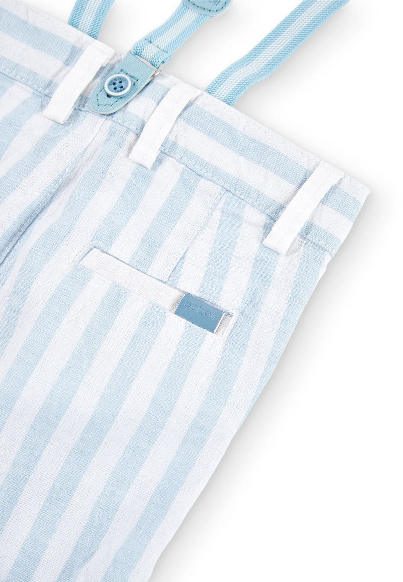 Linen Stripe Bermuda Shorts