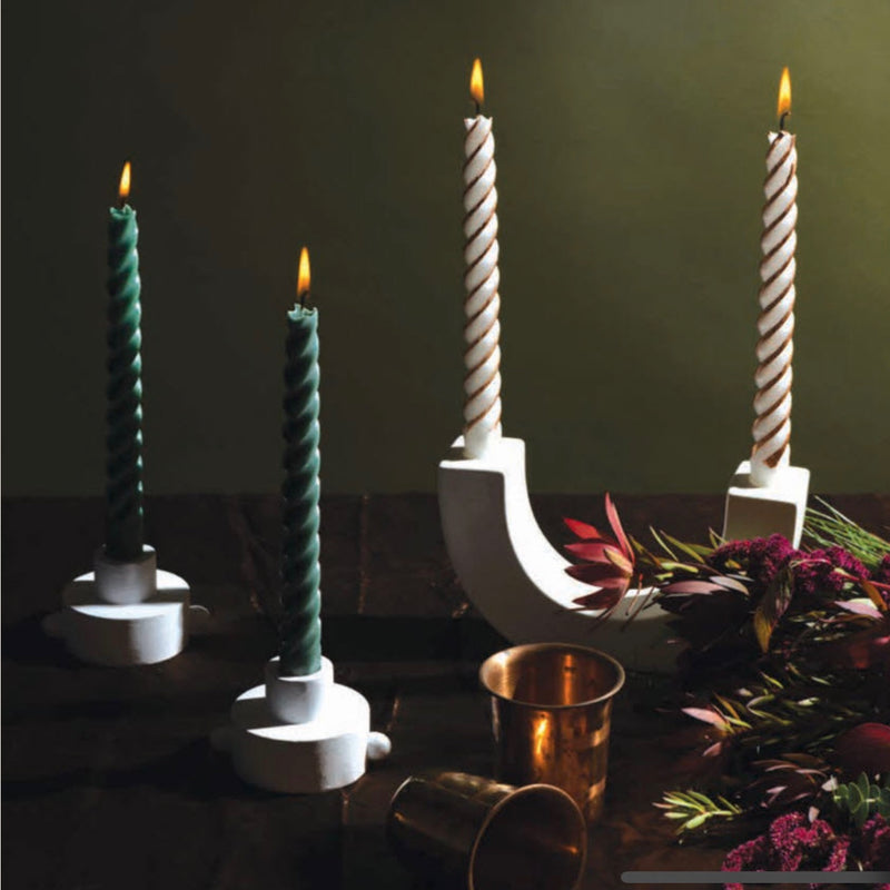 Ceramic U-Shaped Tapered Candle Holder