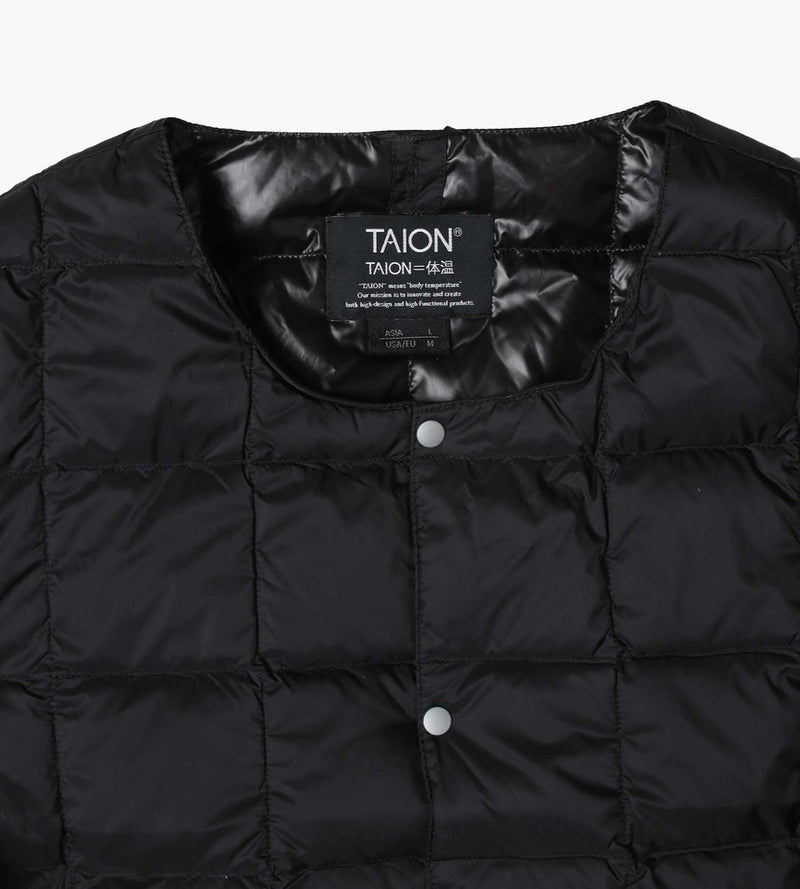 TAION Kids Crew Neck Button Down Jacket | Black