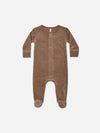 VELOUR HIDDEN SNAP FOOTIE | DUSK, BROWN