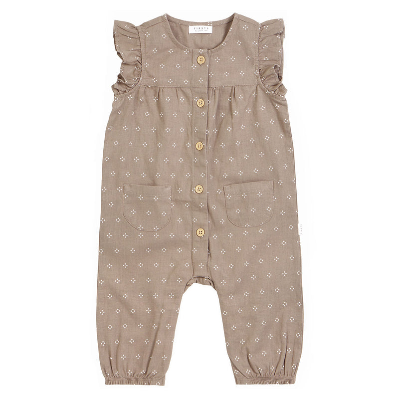 Petit Lem | Dots Linen PlaySuit