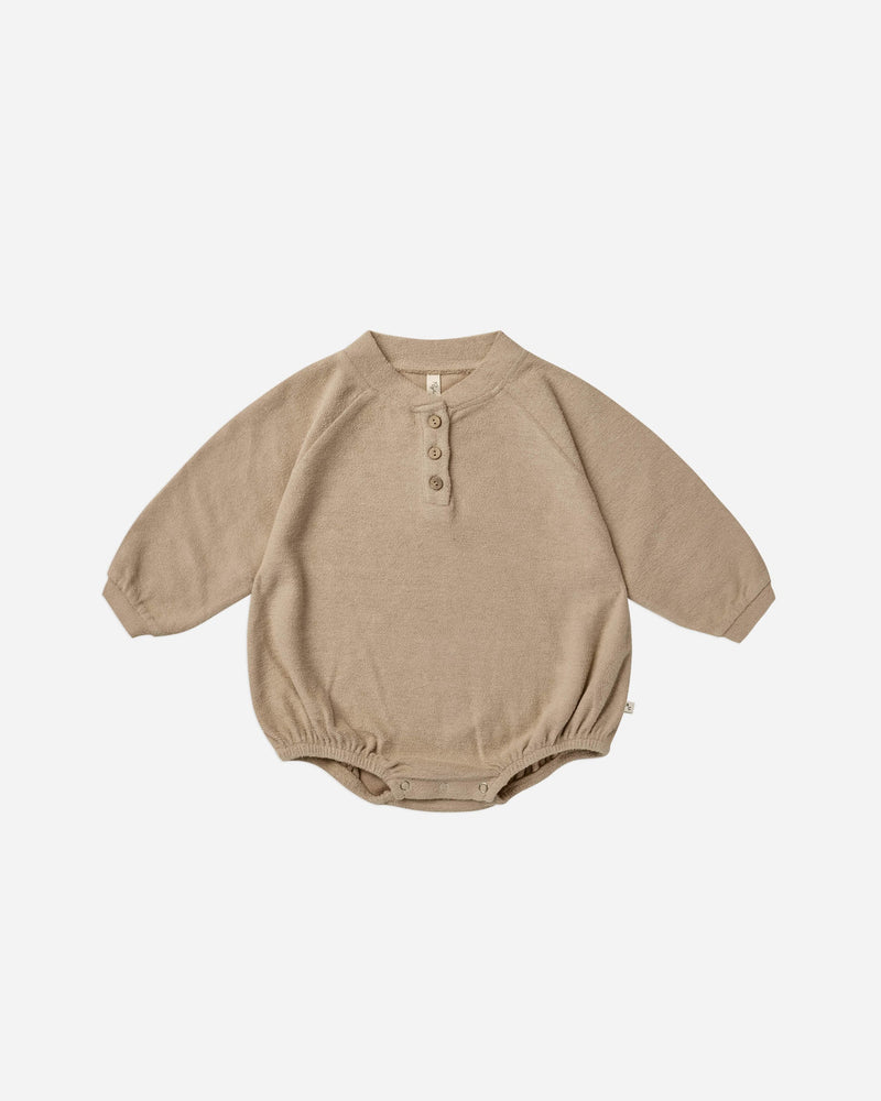 Baby Henley Bubble Romper | Putty