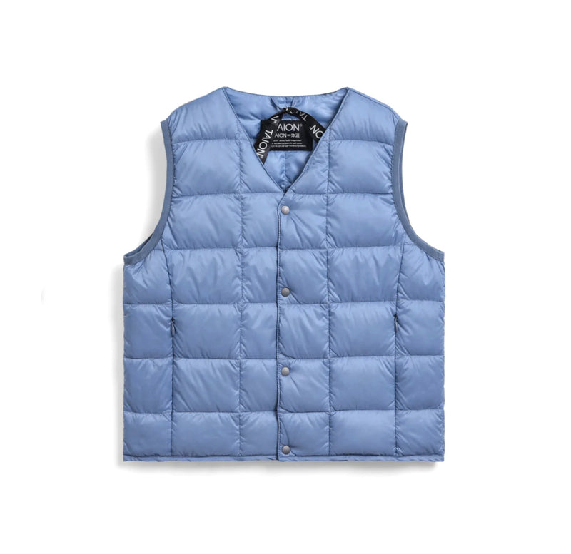 TAION Kids' V-Neck Button Down Vest | Blue
