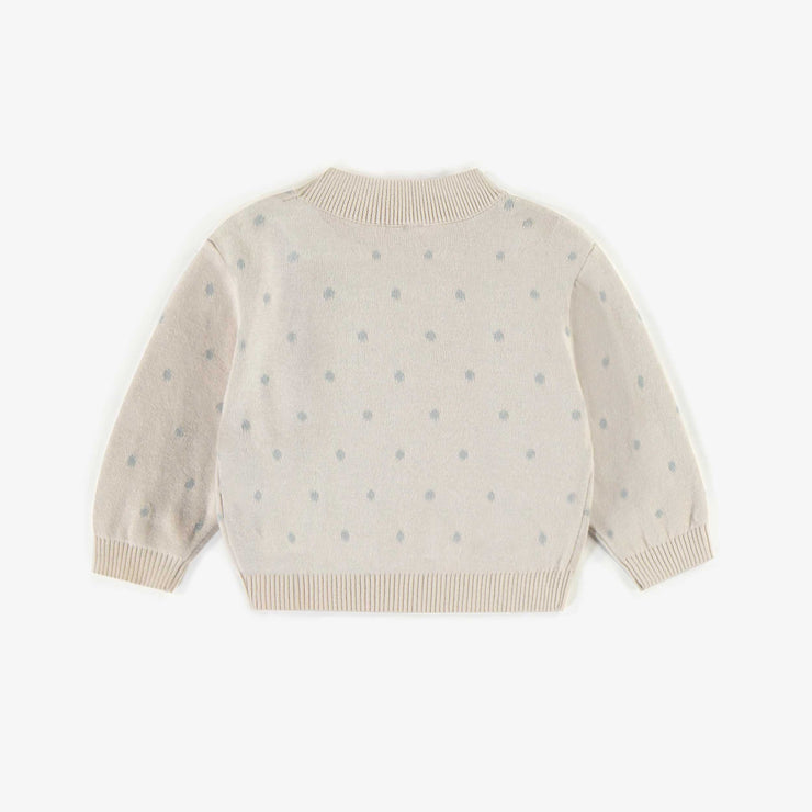 Souris Mini | Cream Sweatshirt with Blue Polka Dots