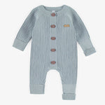 Blue Long Sleeve Knit One Piece