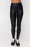 Intent Shine Jersey High Waist Legging | Black Leather