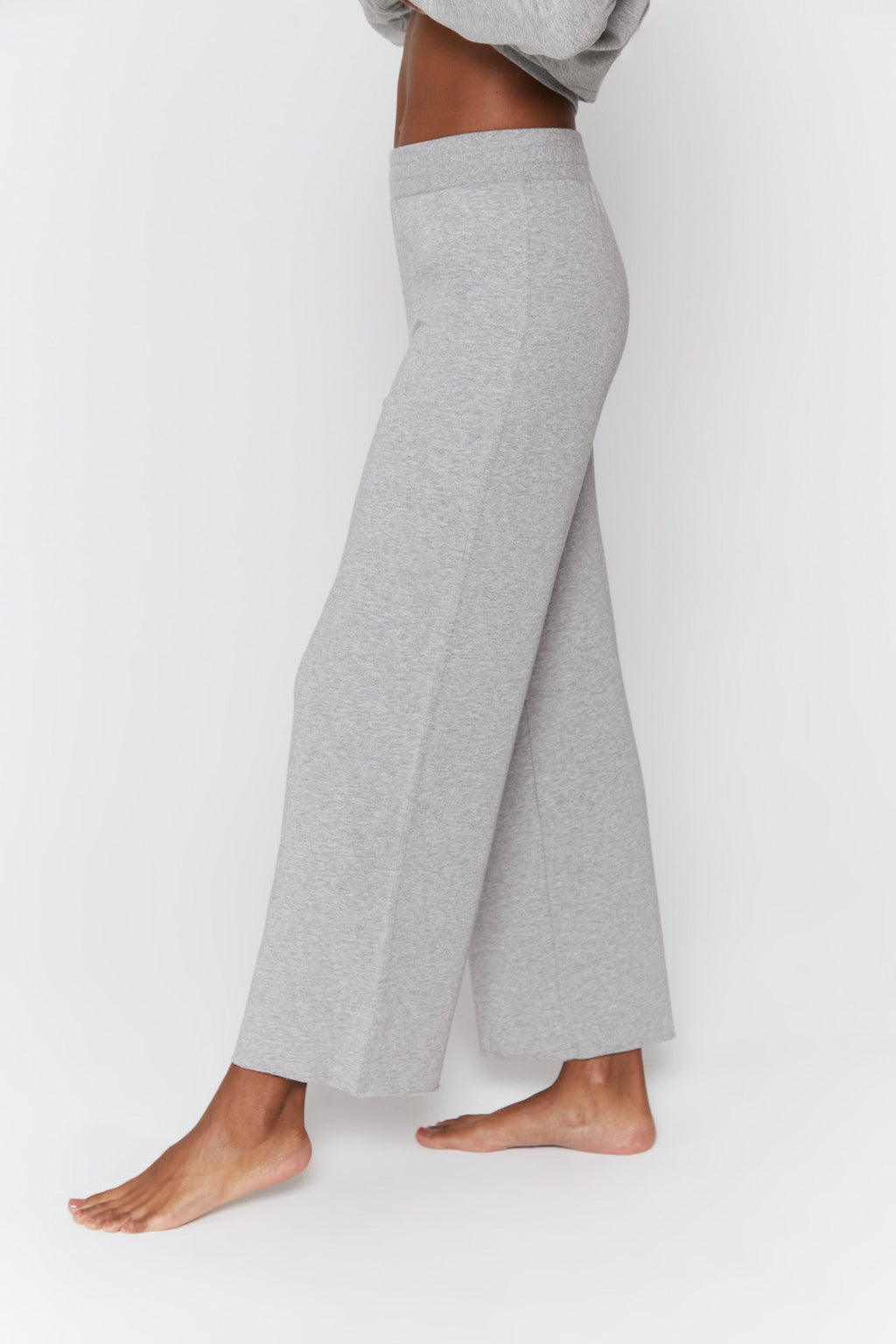 High Waist Wide Leg Pants | Heather Grey