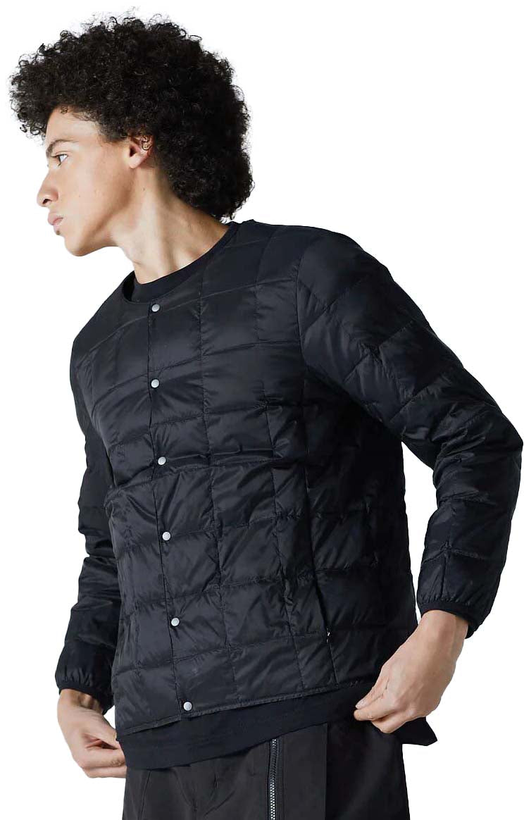 TAION Crew Neck Button Down Jacket | Black – Early Bird & Worm