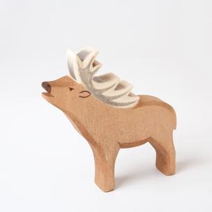 Hand-Carved Wooden Animal | Red Stag