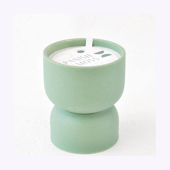 Ceramic Hourglass Soy Candle | Spanish Moss