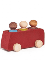 Wooden Bus with 3 Figures